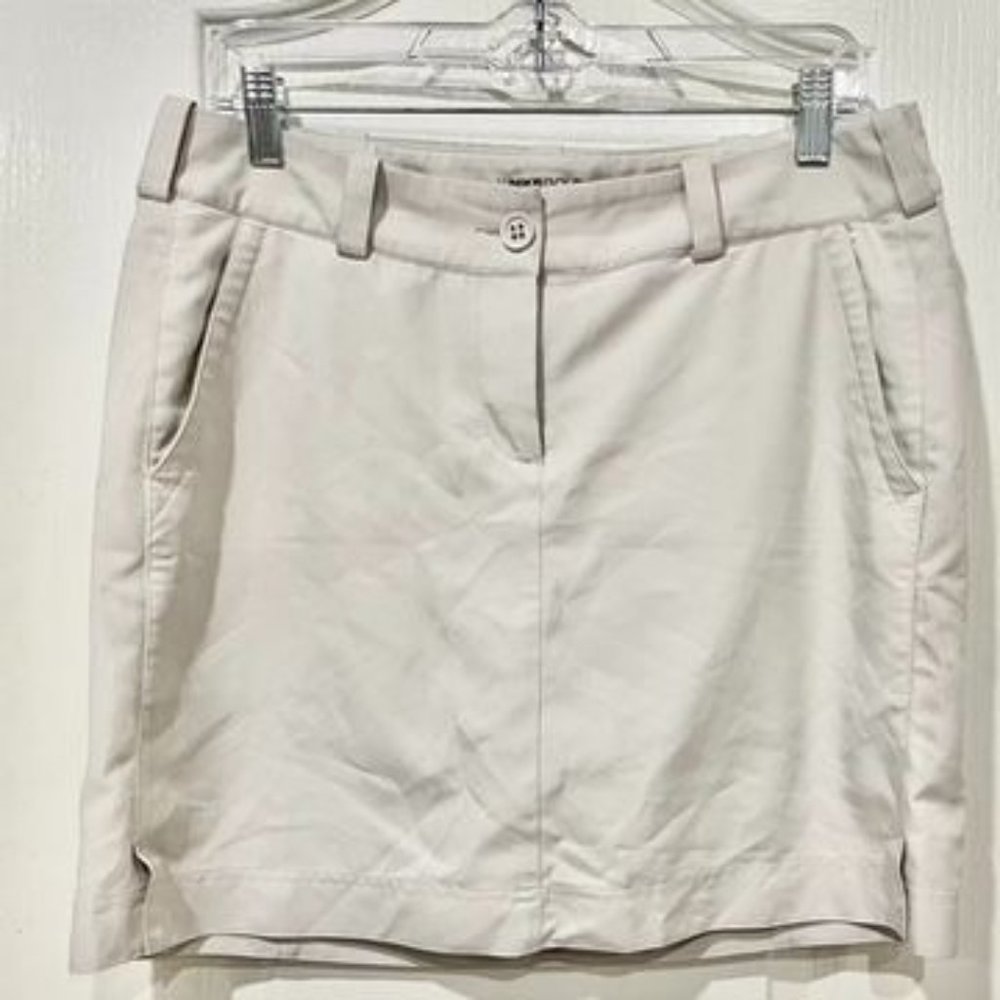 Womens Nike Golf Tour Performance Skort Dri Fit Size 8 Medium Beige